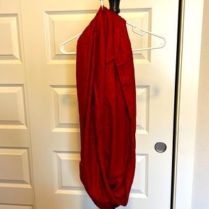 Cato Red Shimmery iridescent infinity scarf